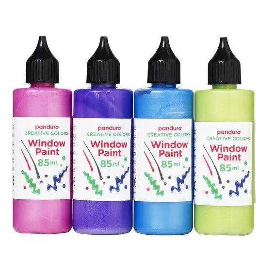 Window Paint 4-pakning – Pearl Happy, 4×85 ml herlig glinsende vindusmaling