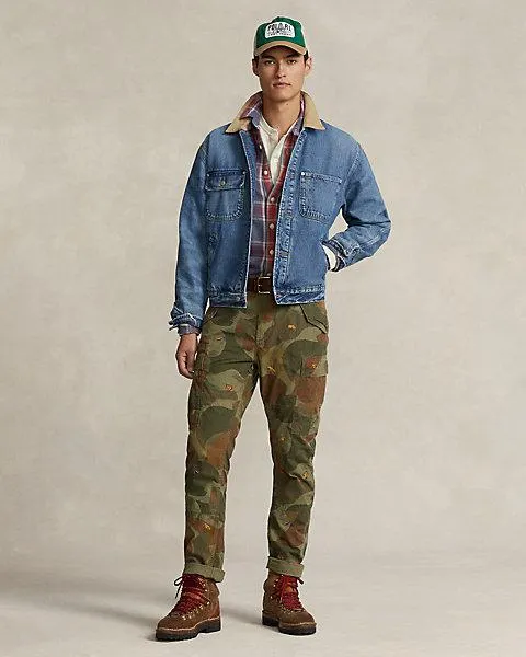 Slim Fit Embroidered Camo Cargo Trouser