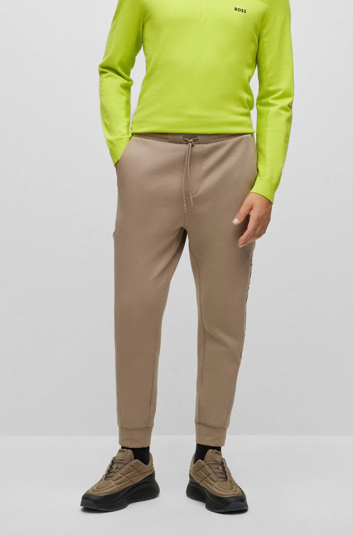 Cotton-blend tracksuit bottoms with embossed logo