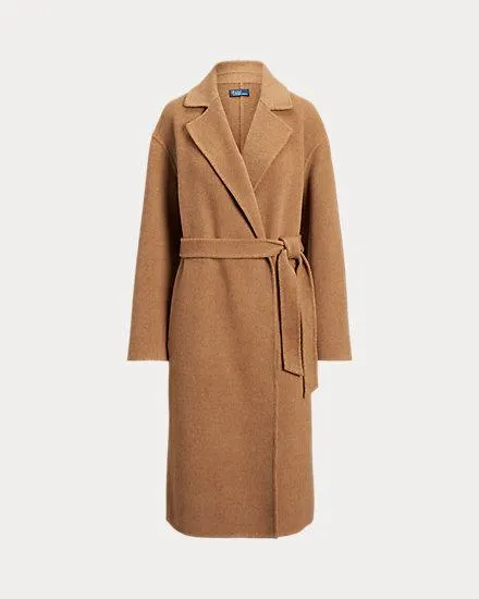 Wool-Blend Wrap Coat