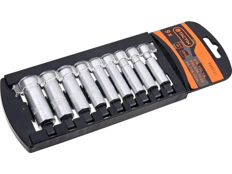 Lange piper 1/4" sett 9 deler SAE