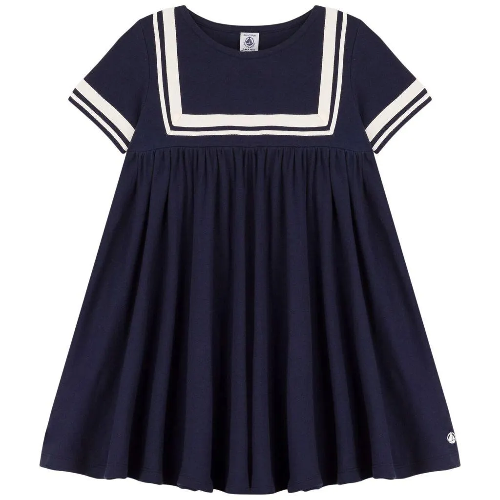 Kjole Med Matroskrage Marineblå