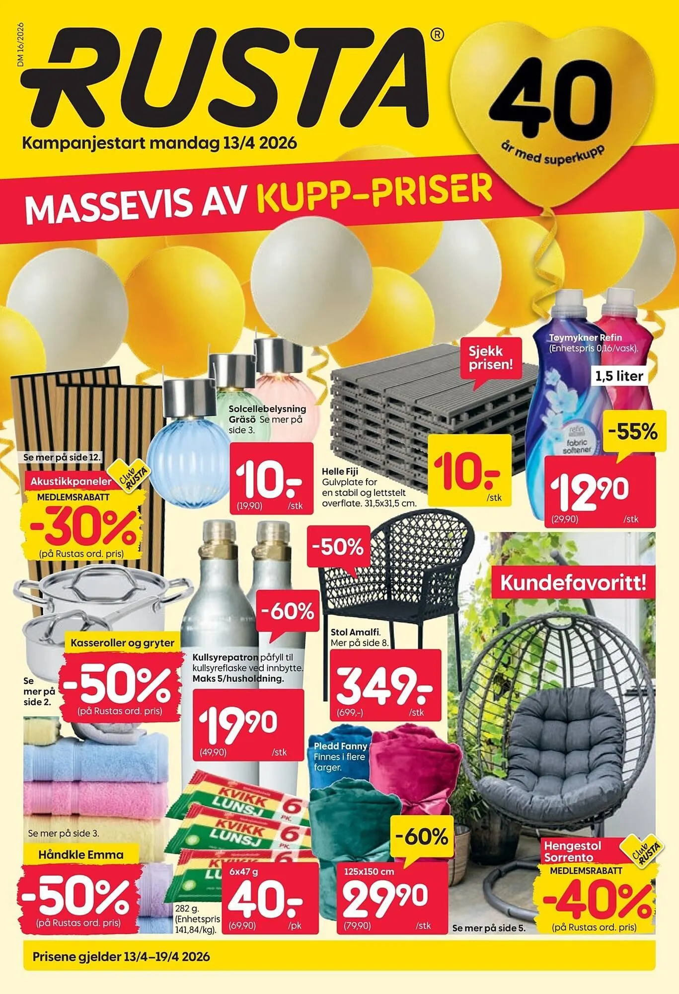 Rusta kundeavis fra 13. april til 19. april 2026 - kundeavisside 1