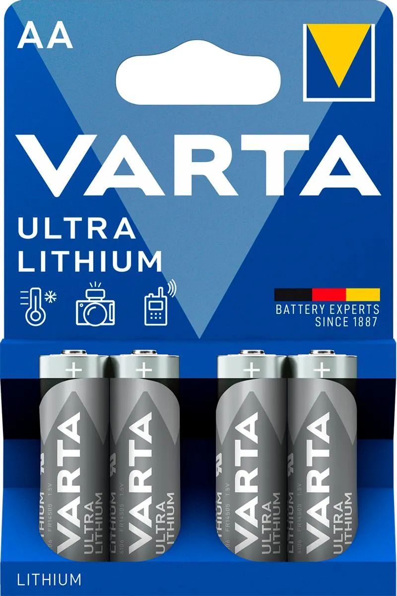 VARTA Ultra Lithium AA/FR6 litiumbatteri 4-pakning