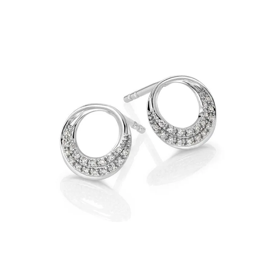 Diamantøredobber 585 Hvitt Gull 0,06 ct