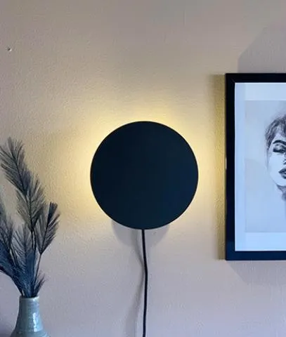 Kepler Cover vegglampe Sort 23cm