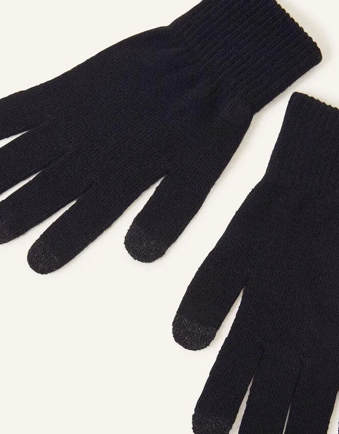 Long Cuff Touchscreen Gloves Black