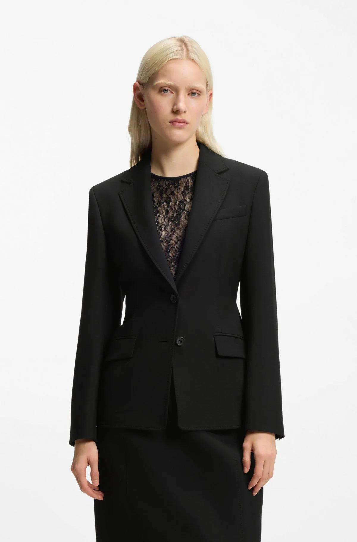 Regular-fit blazer in stretch twill