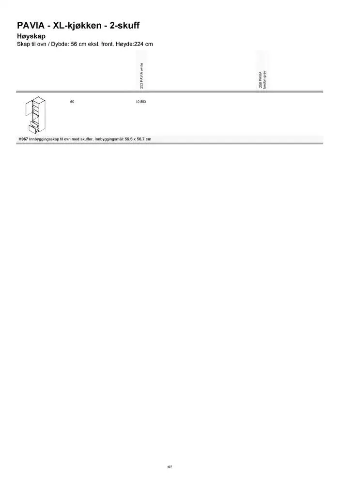kvik kjøkken Prisliste. fra 1. januar til 31. desember 2025 - kundeavisside 497