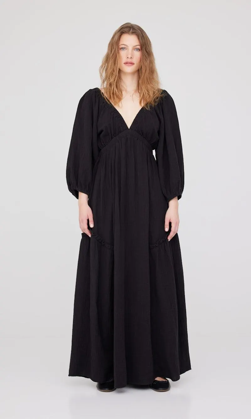 Maxikjole med lange ermer