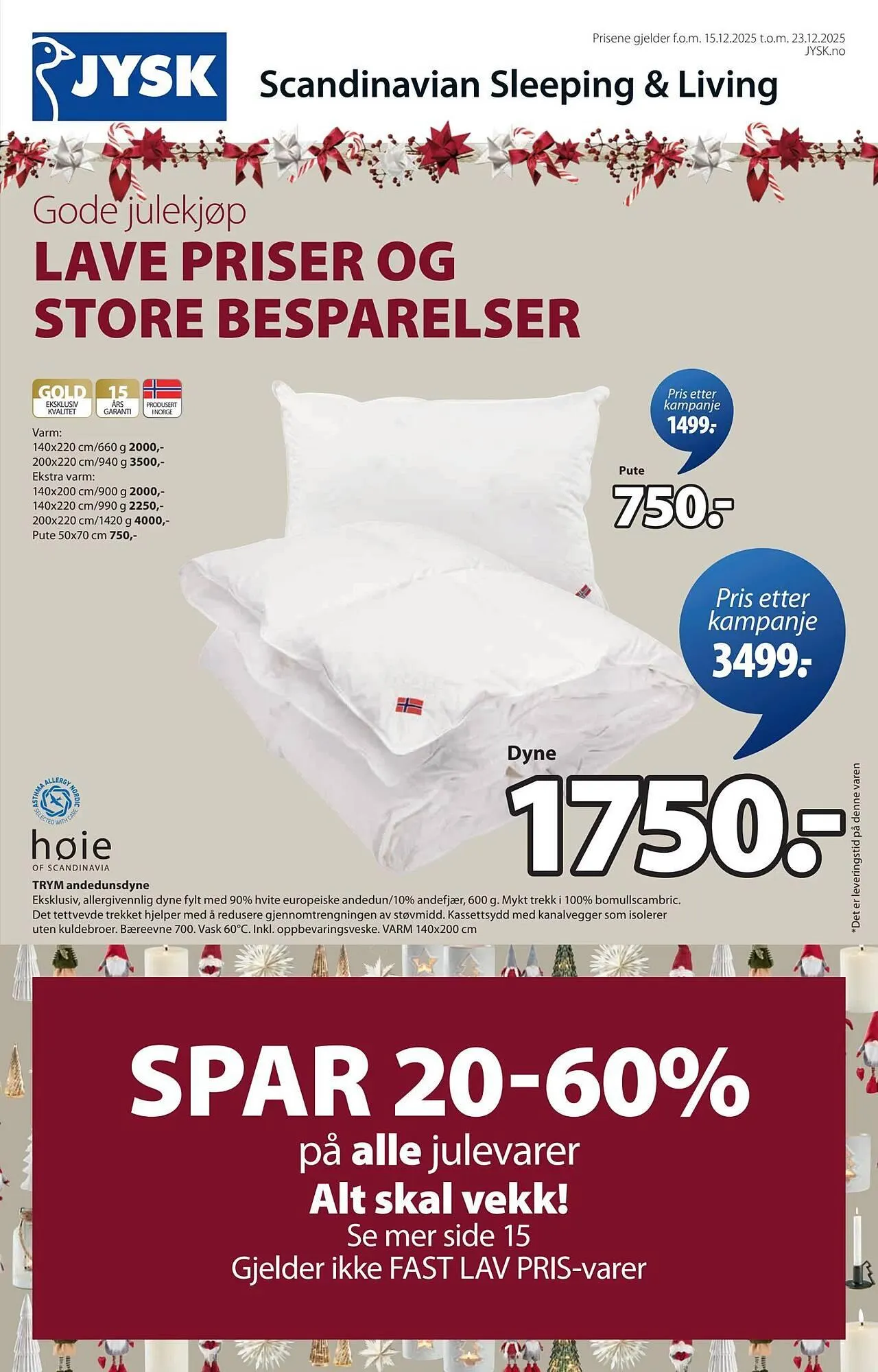 JYSK kundeavis fra 15. desember til 23. desember 2025 - kundeavisside 1