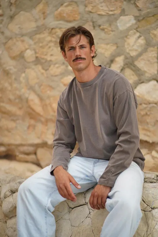 Pre Après Boxy Washed Long Sleeve Soft Brown