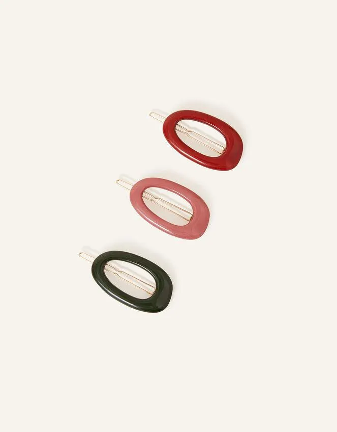 Oval Hair Clips Set of Three