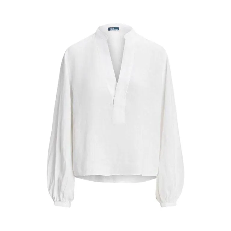 Linen Long Sleeve Blouse – Hvit