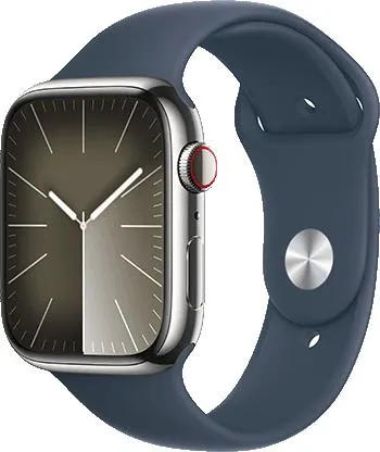 Apple Watch Series 9 Rustfritt Stål med Sport Band