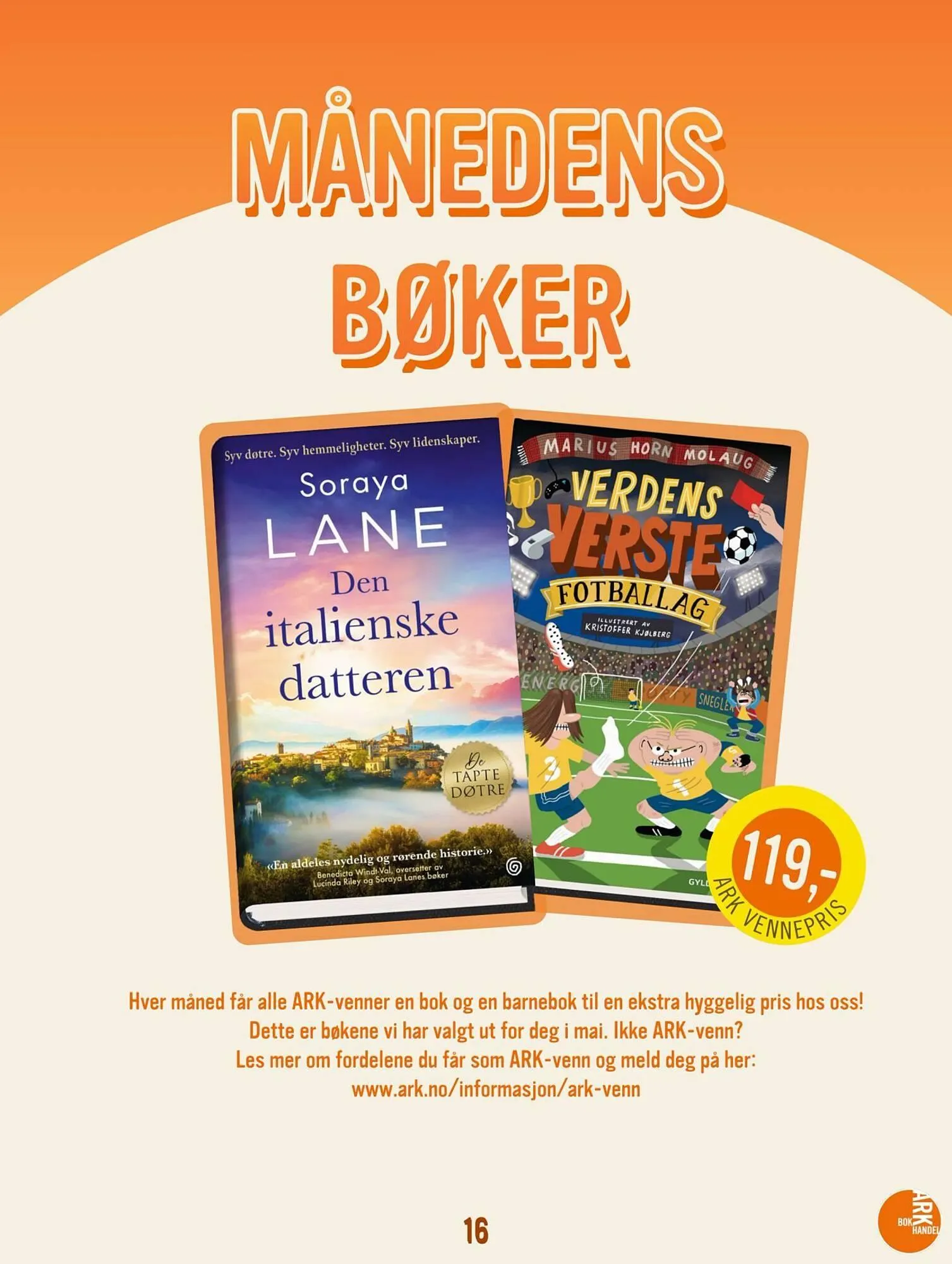 Ark Bokhandel kundeavis fra 1. mai til 1. juni 2026 - kundeavisside 16