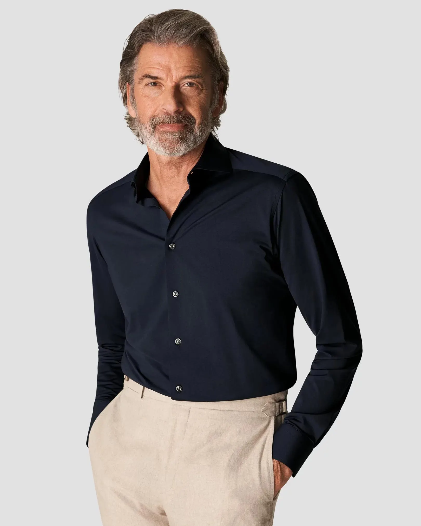 Navy Four-Way Stretch Shirt