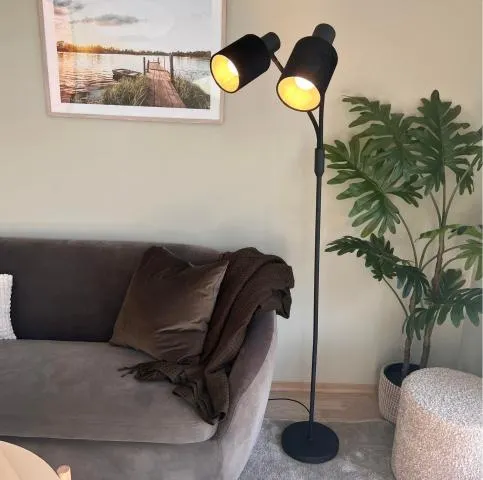 Lucky gulvlampe Sort 2 lys