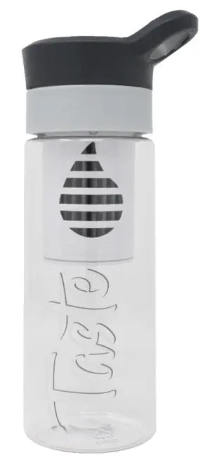 Drikkvannflaske med filter, Grå/sort