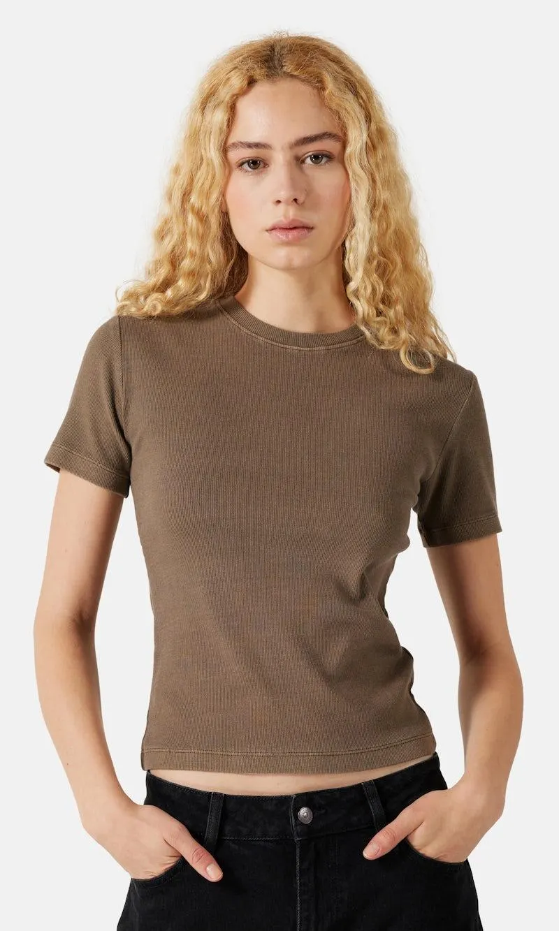 Ribbed Washed t-skjorte