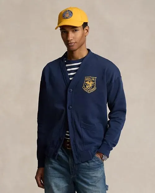 Vintage Fit Fleece Graphic Cardigan