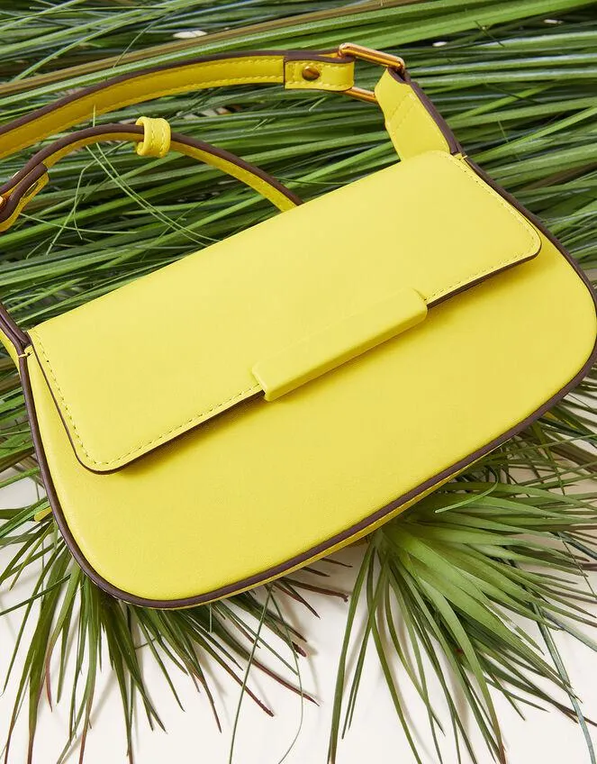 Small Saddle Cross-Body Bag Yellow