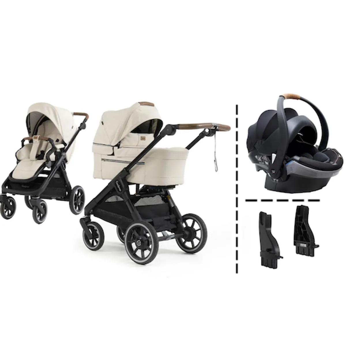 Emmaljunga 2024 | Sento Lux Kombi Flat | Sand Beige + iZi Go Modular Bilstol og Adapter