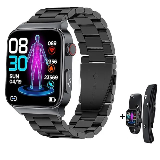 Reloj inteligente cardica para glucosa en sangre, control de ecg, presión arterial, temperatura corporal, reloj inteligente para hombres, rastreador de fitness impermeable ip68