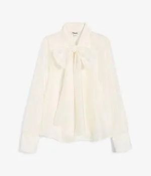 Bluse med stor sløyfe