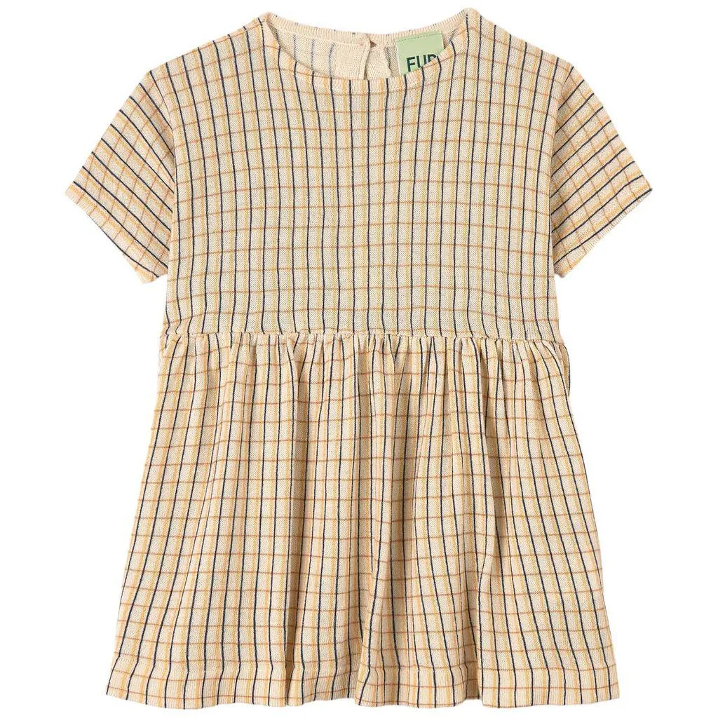 Checked Baby Kjole Ecru/Desert Sun
