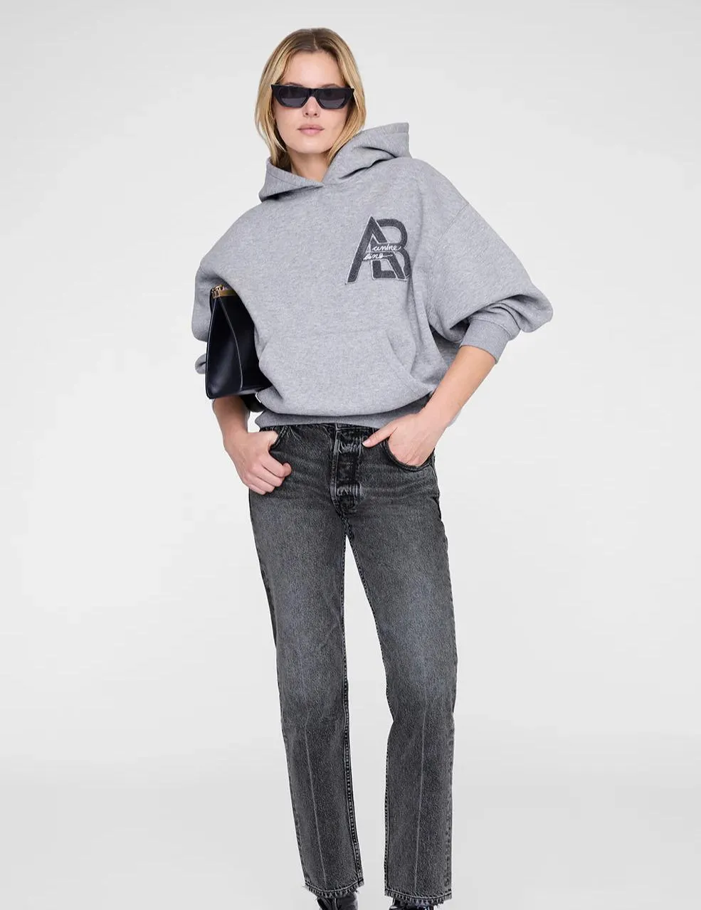 Jaci Hoodie Letterman Medium Heather Grey