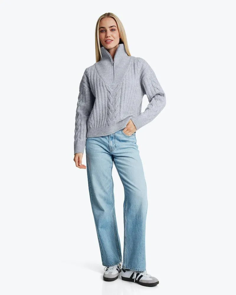 Abby Strikket Half Zip Genser