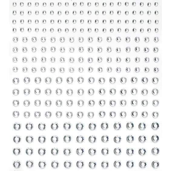 Rhinestone stickers krystall – 496 krystallignende perleklistremerker. Ø3, 4, 5, 6 mm