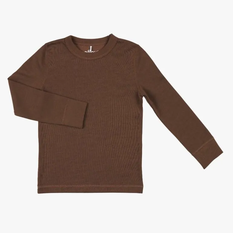 Snøfall trøye ull/bomull, chocolate