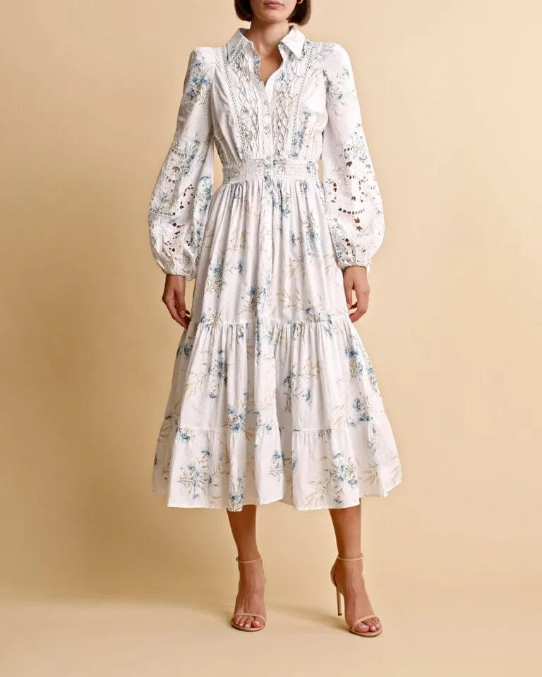 Poplin Midi Dress – Blå