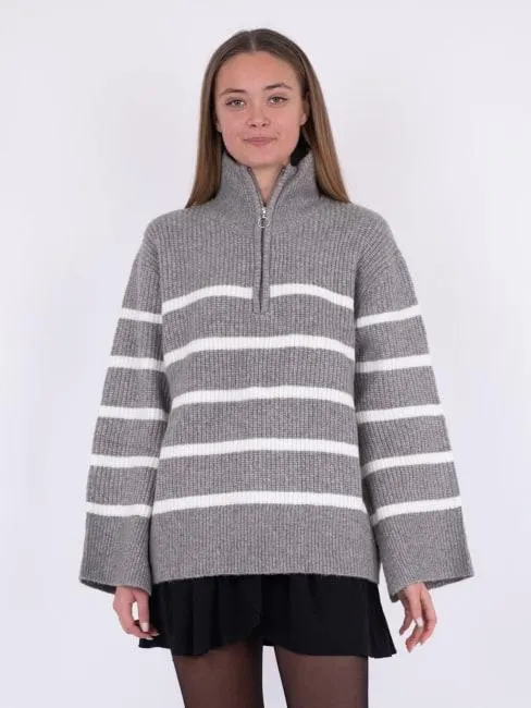 Nevena Stripe Knit Dark grey 36