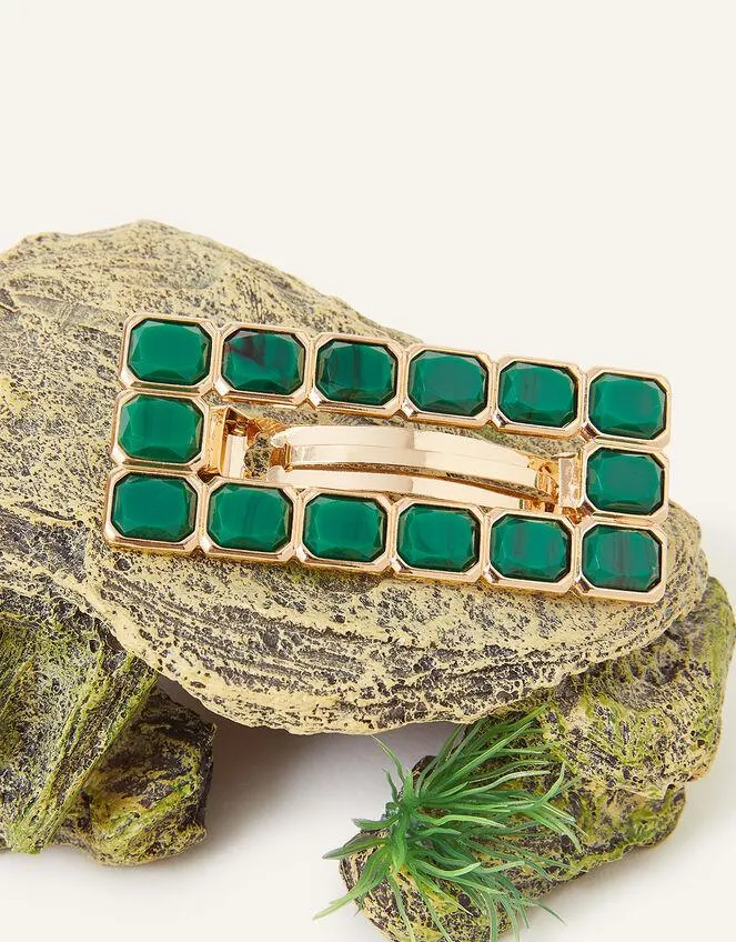 Square Stone Barette Clip