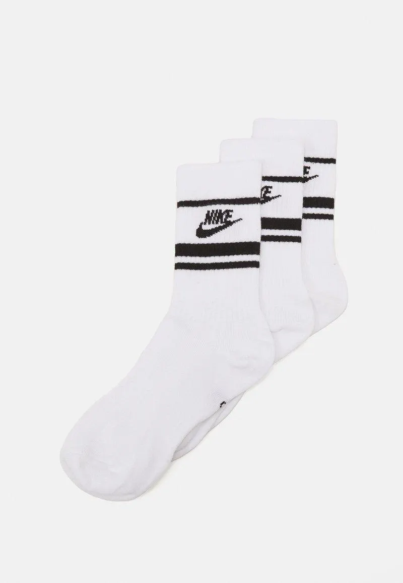 EVERYDAY ESSENTIAL CREW STRIPES UNISEX 3 PACK - Sokker - white/black