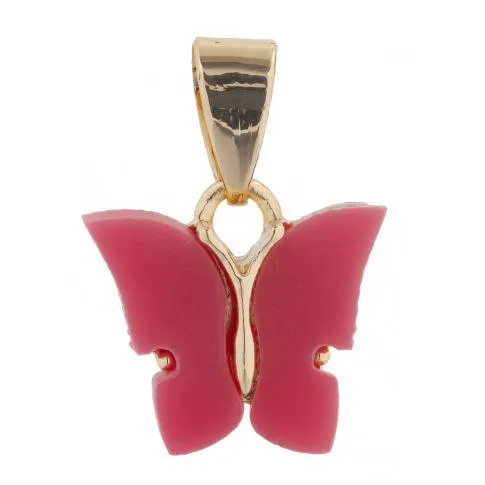 Butterfly pendant gold Peach