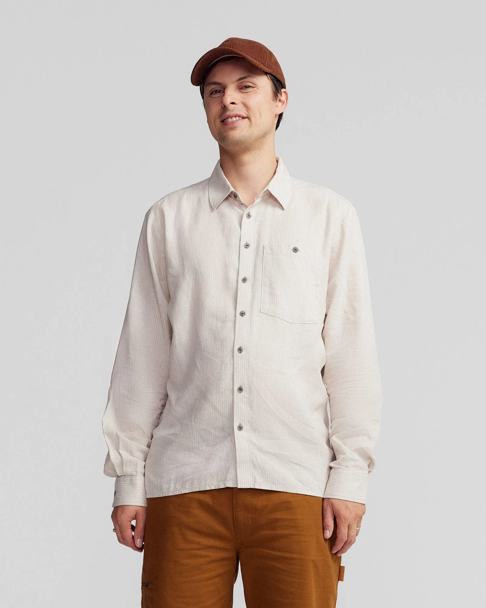 Men’s Weekend Natural Long Sleeve Shirt - Light Hike Stripe