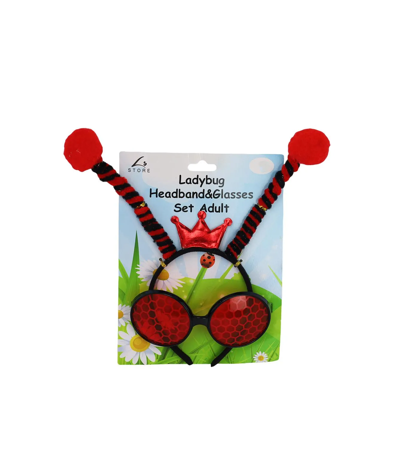 Red Ladybug Headband & Glasses Set