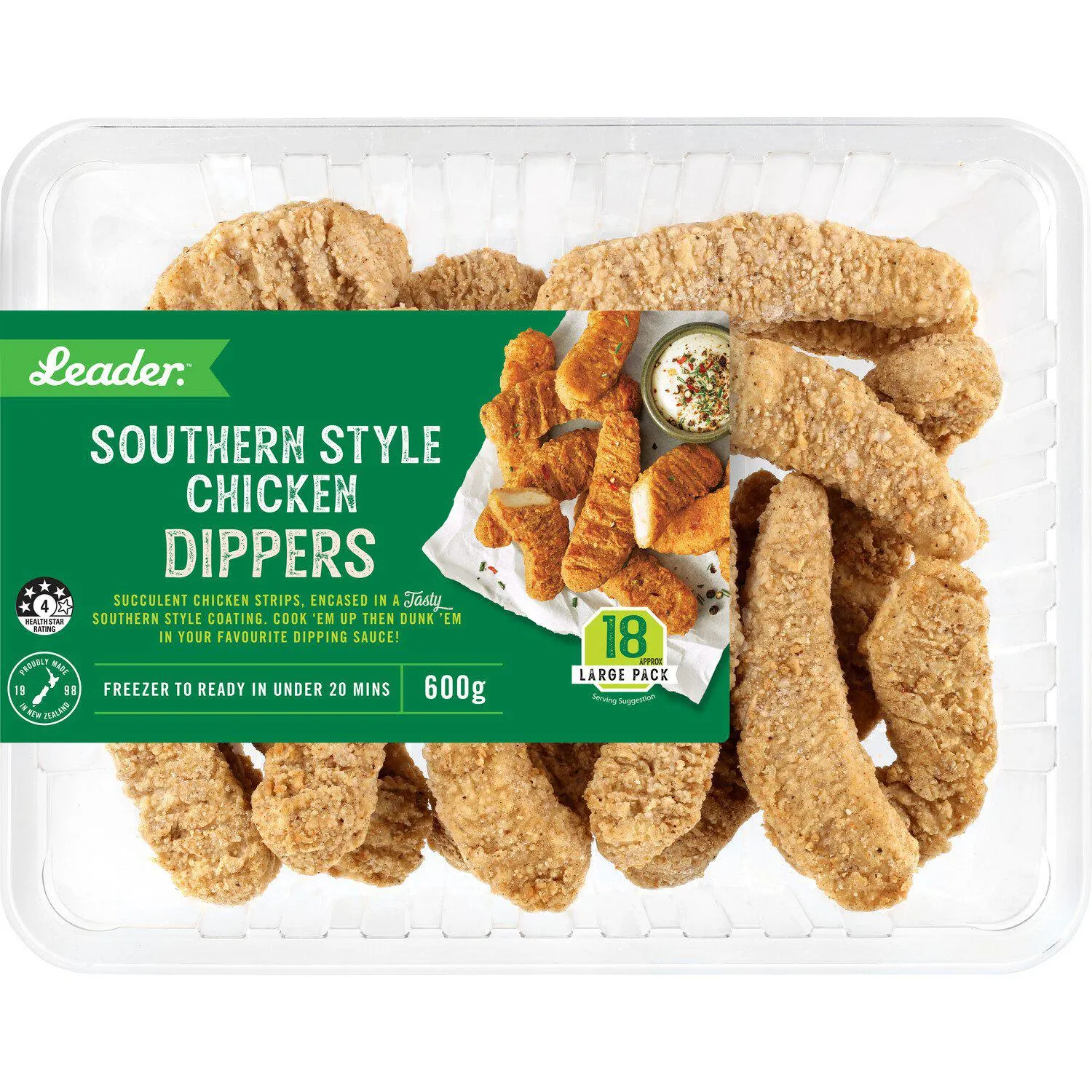 LEADER SOUTHERN STYLE CHICKEN DIPPERS 600GRAM