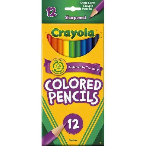 Crayola Colored Pencils 12 Pack Multi-Coloured 12 Pack