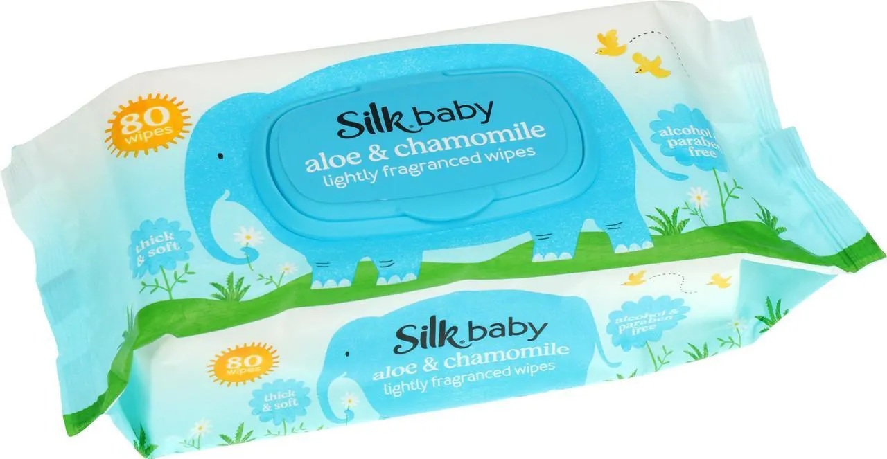 Silk Lightly Fragranced Baby Wipes 80’s