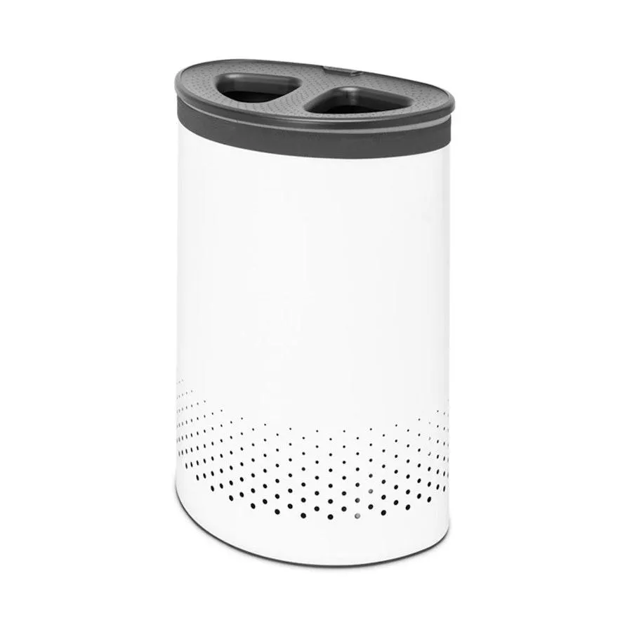 Brabantia Double Compartment Laundry Bin (55L) White