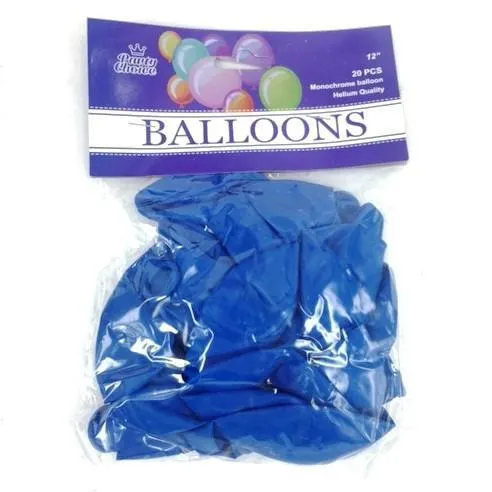 BALLOON 12" 20PC BLUE