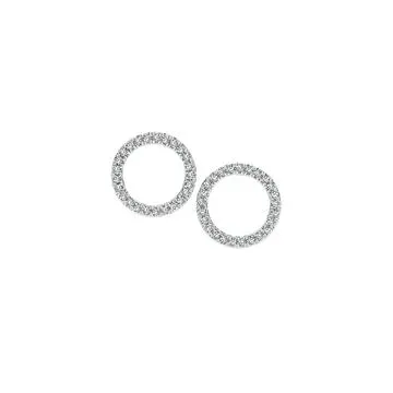 9ct, Diamond Circle Stud Earrings