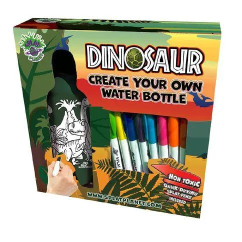 Splat Planet Create Your Own Water Bottle 600ml Dinosaurs