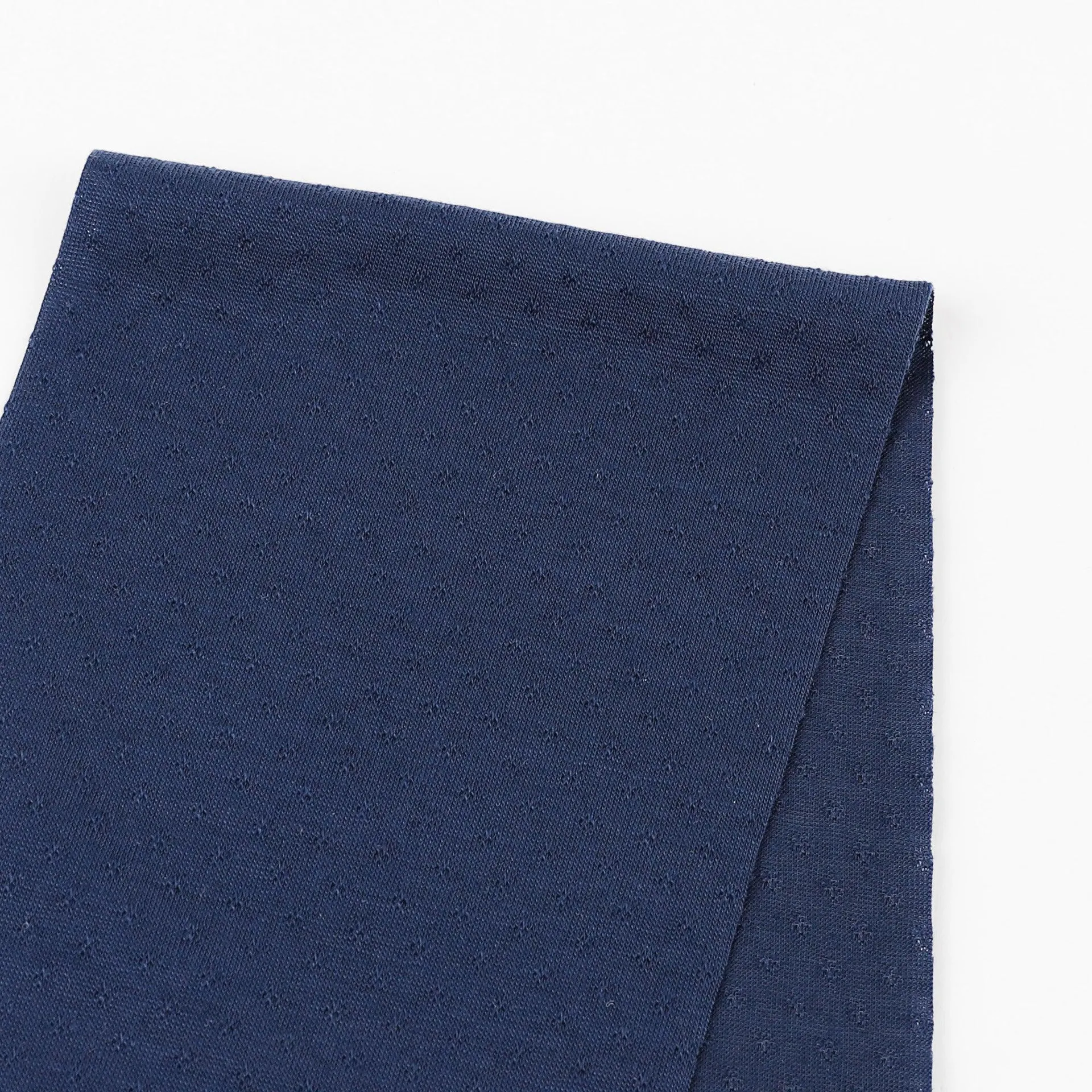Stretch Tencel / Merino Pointelle - Bright Navy
