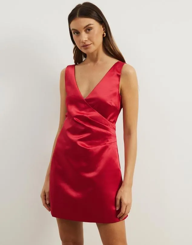 Nicky Structured Satin Mini Dress